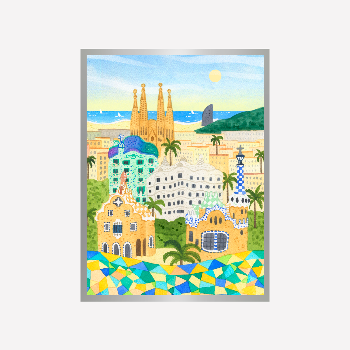 Barcelona City Art Print