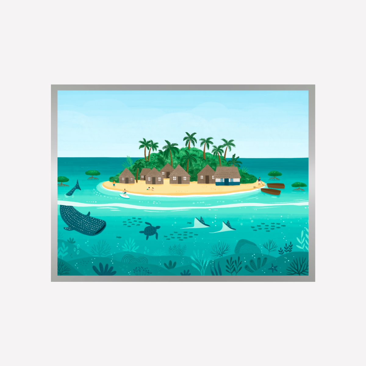 Underwater Village Art Print