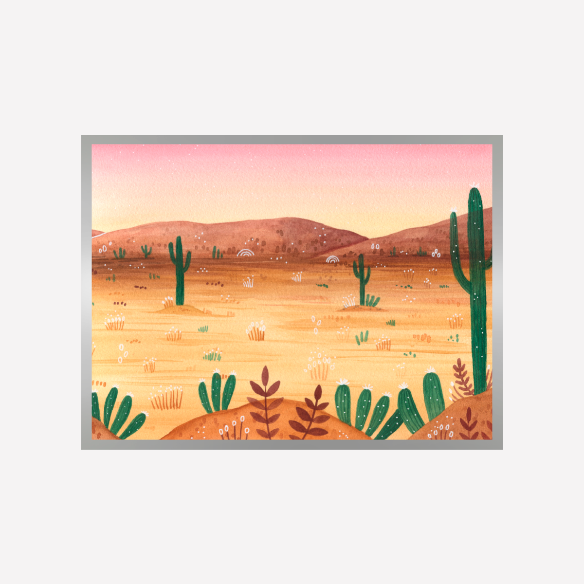 Sunset Cactus Art Print