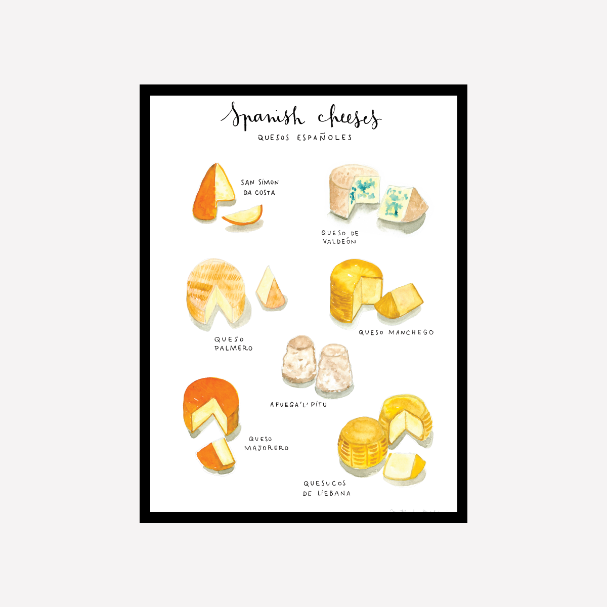 Spanish Cheeses Art Print