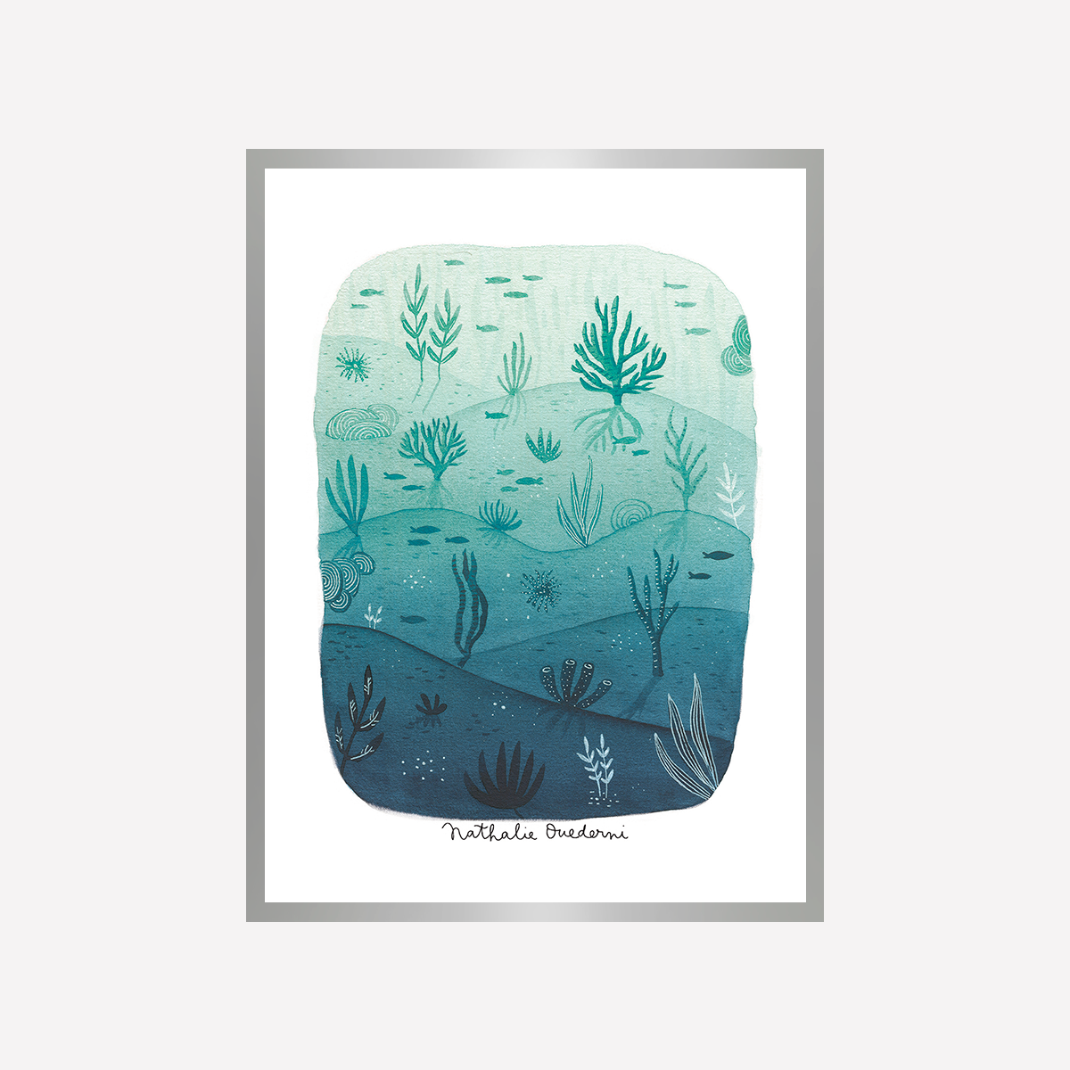 Blue & Green Coral Underwater Landscape Art Print