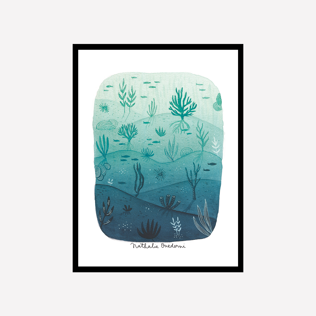 Blue & Green Coral Underwater Landscape Art Print