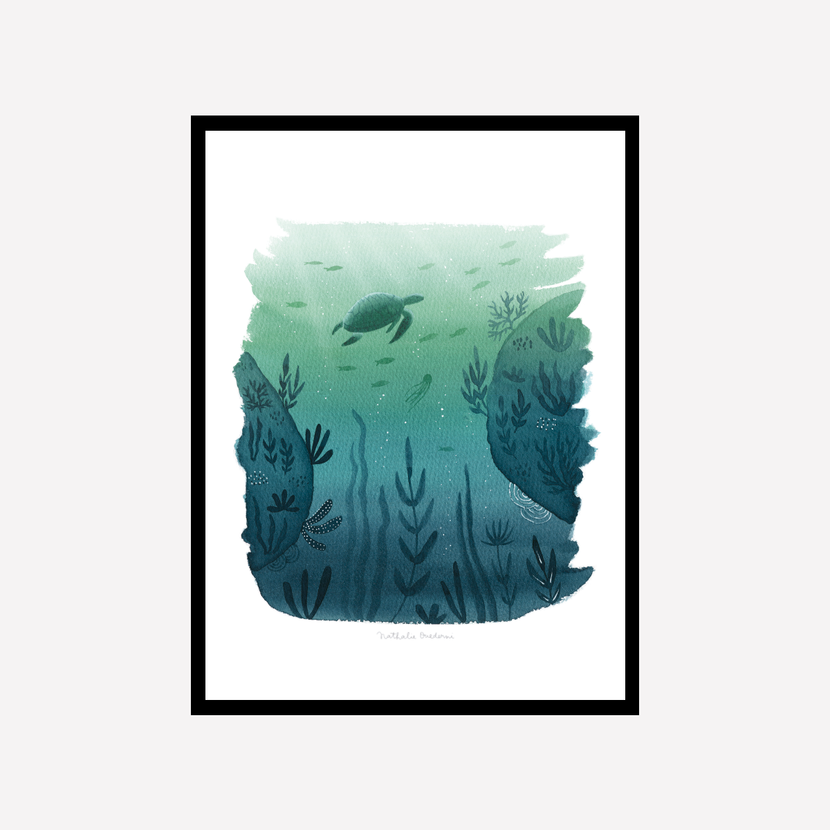 Underwater Sea Turtle Art Print