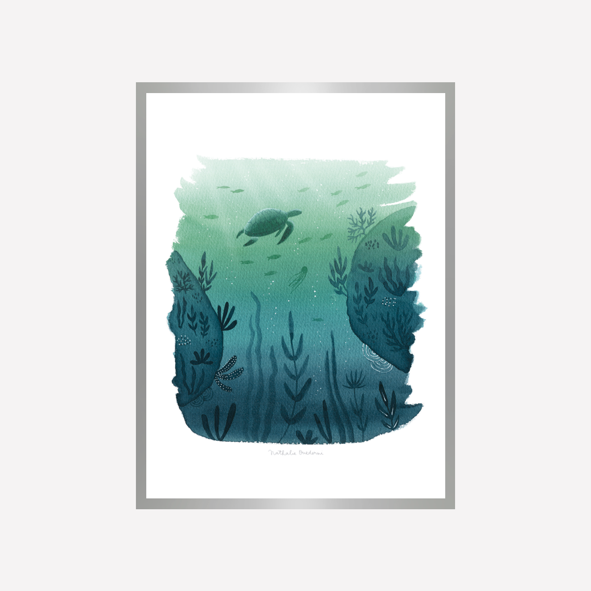 Underwater Sea Turtle Art Print