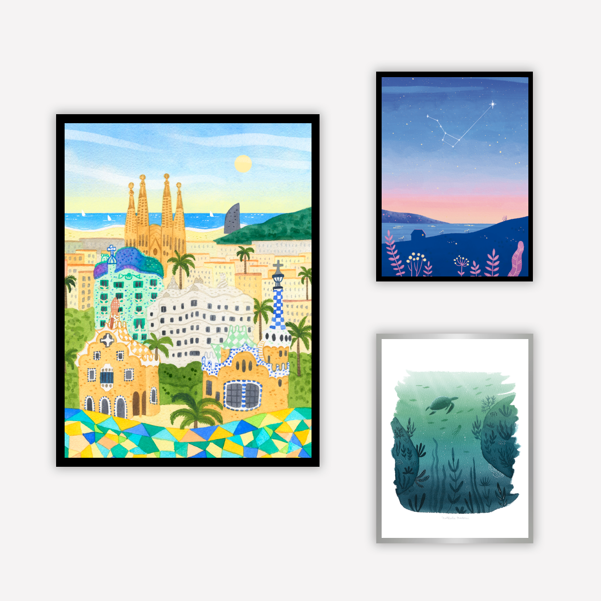 Barcelona City Art Print