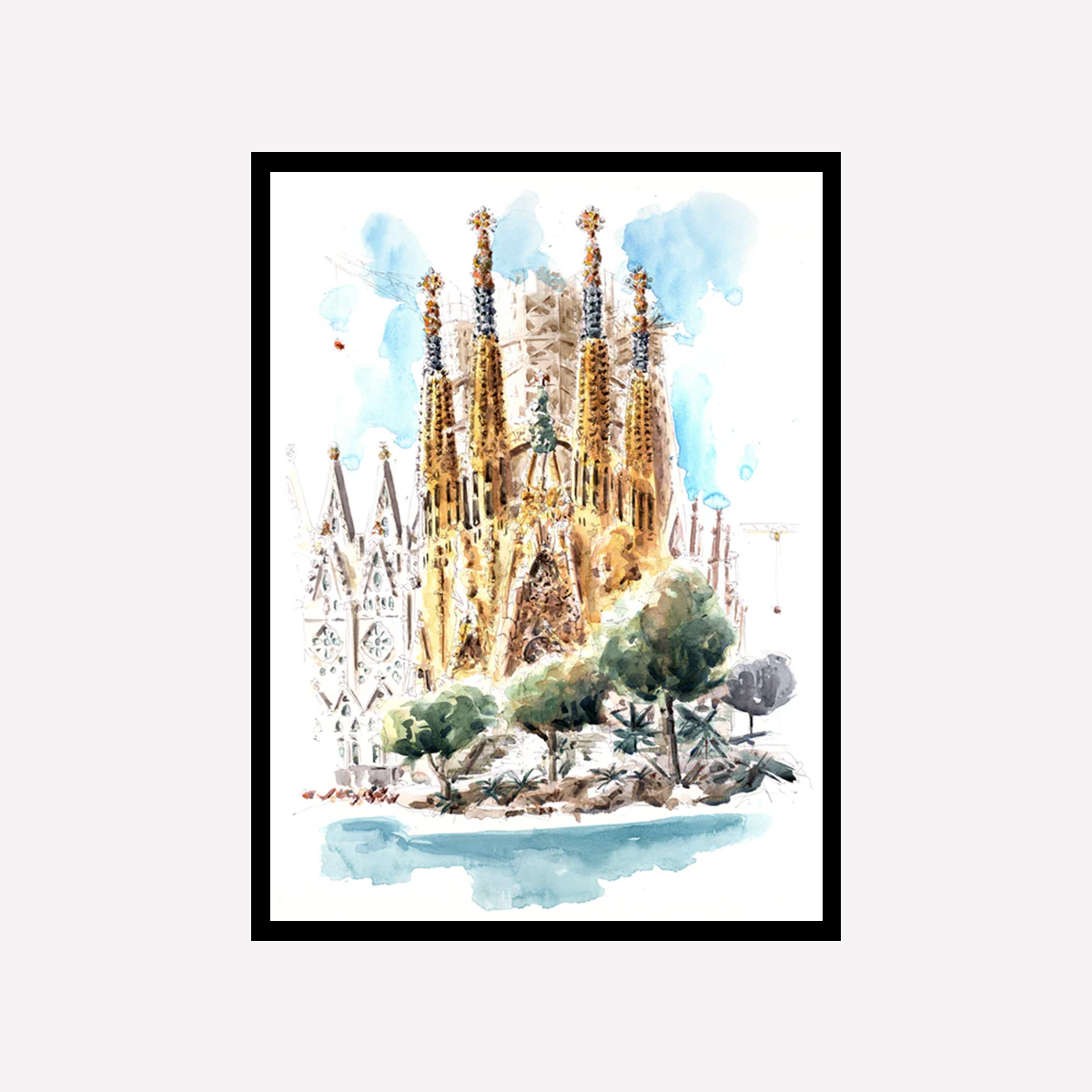 Sagrada Familia Calm Time Art Print