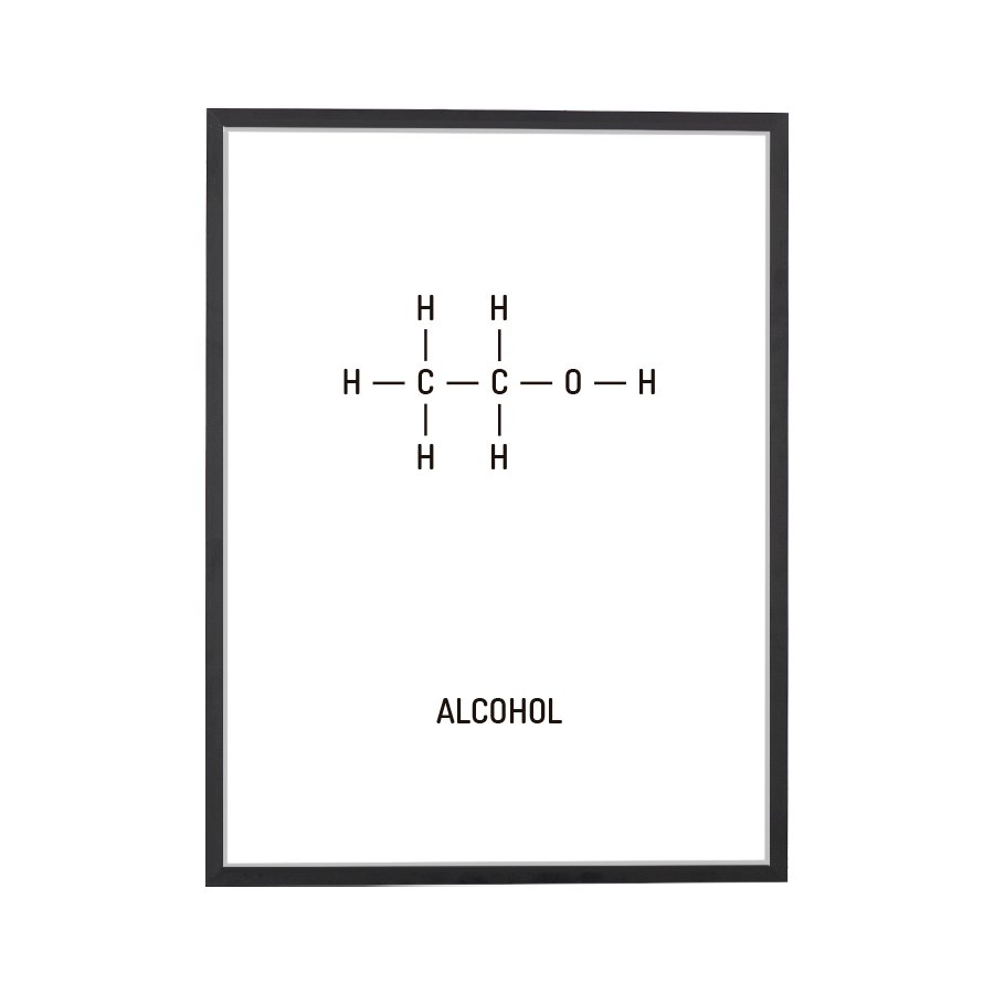 Alcohol Chemical Structure Art Print - DesignPlace