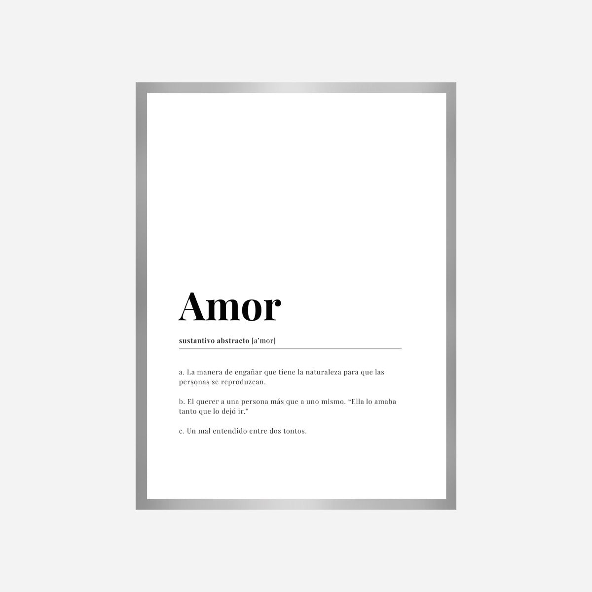 Amor Spanish Dictionary Art Print - DesignPlace