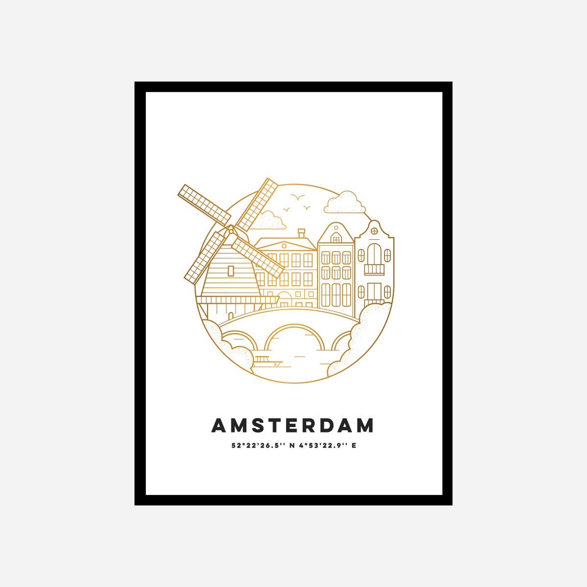 Amsterdam Cityscape Art Print - DesignPlace