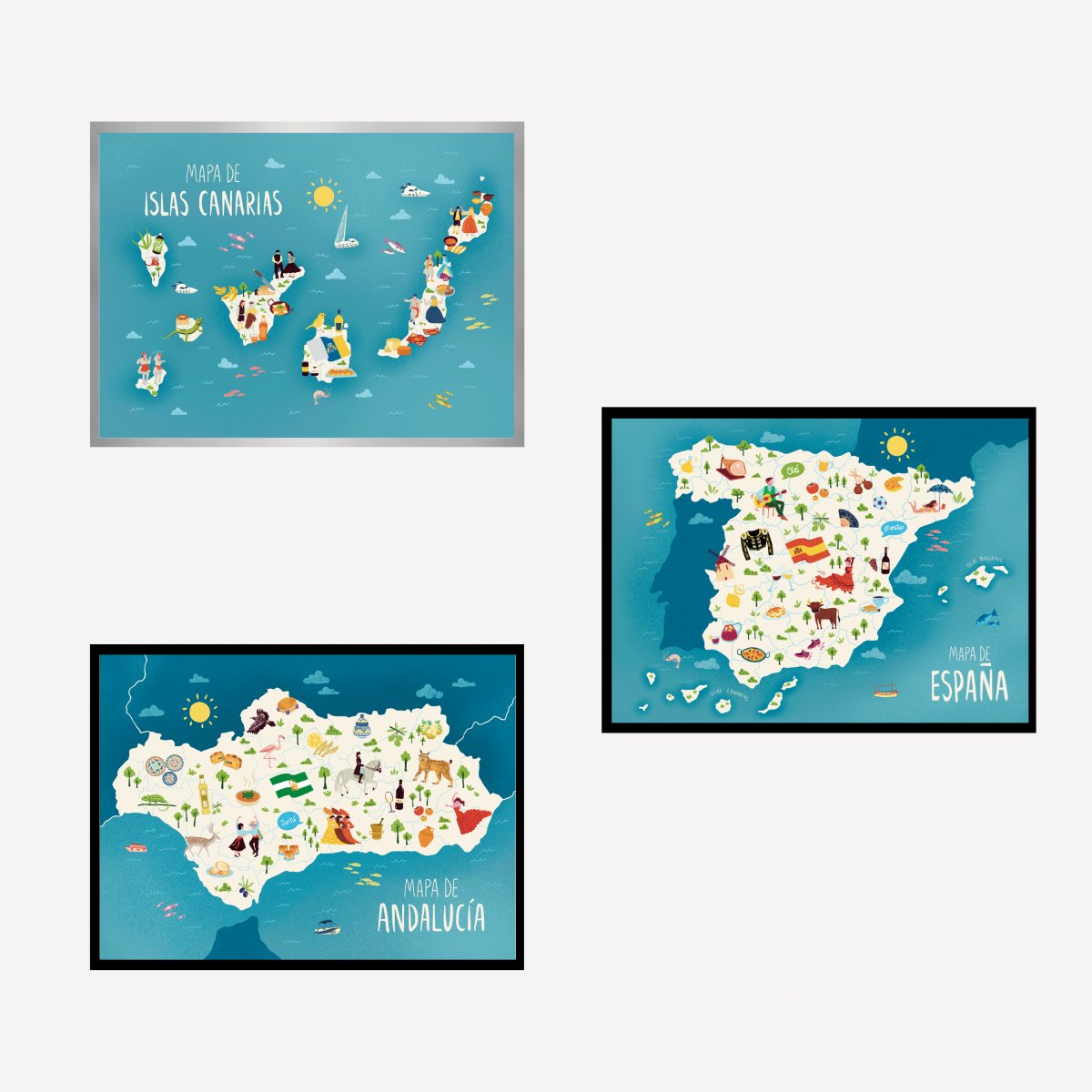 Andalucía Mapa Art Print - DesignPlace