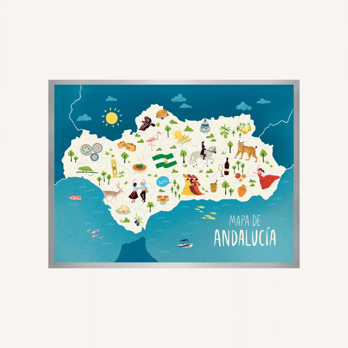 Andalucía Mapa Art Print - DesignPlace