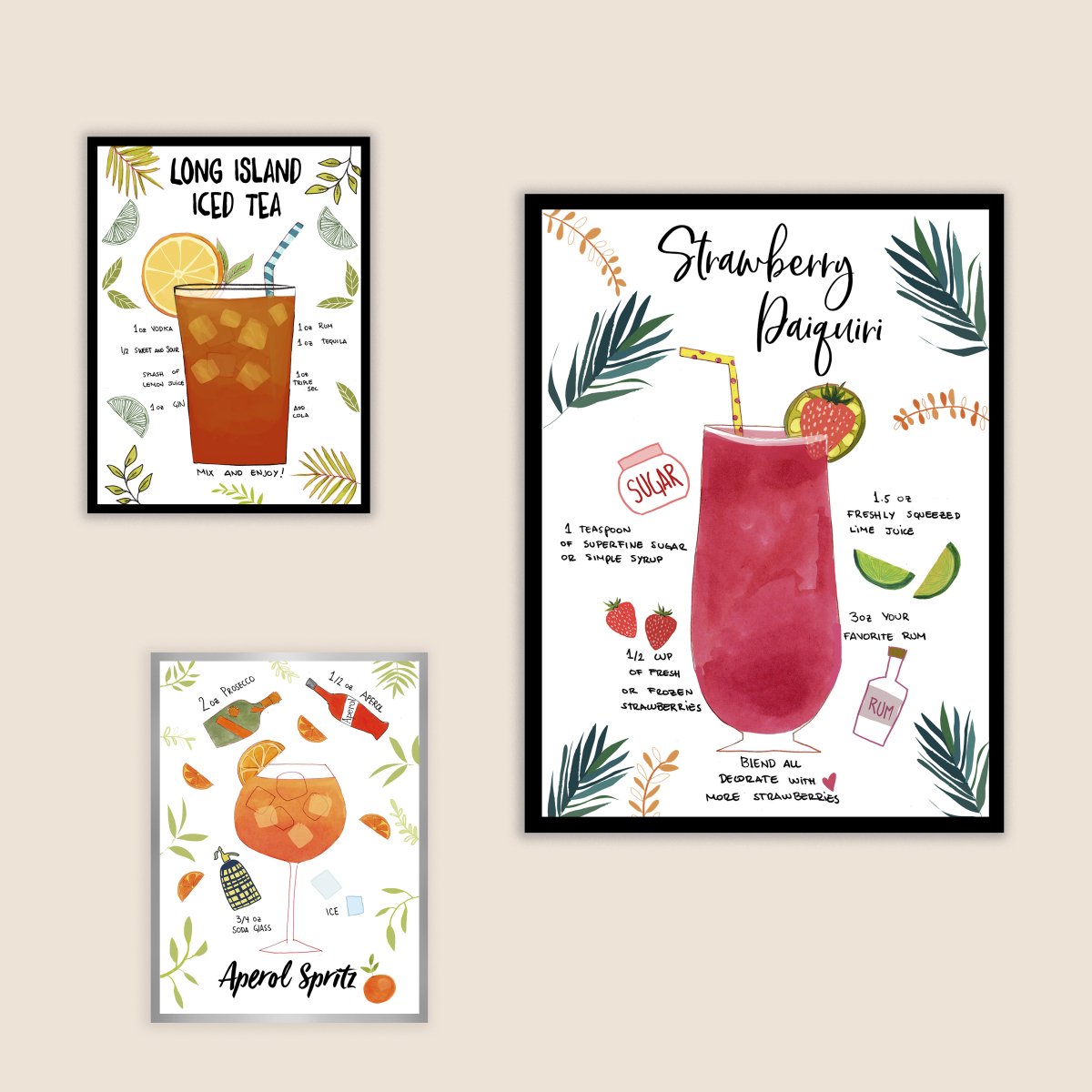 Aperol Spritz Recipe Art Print - DesignPlace