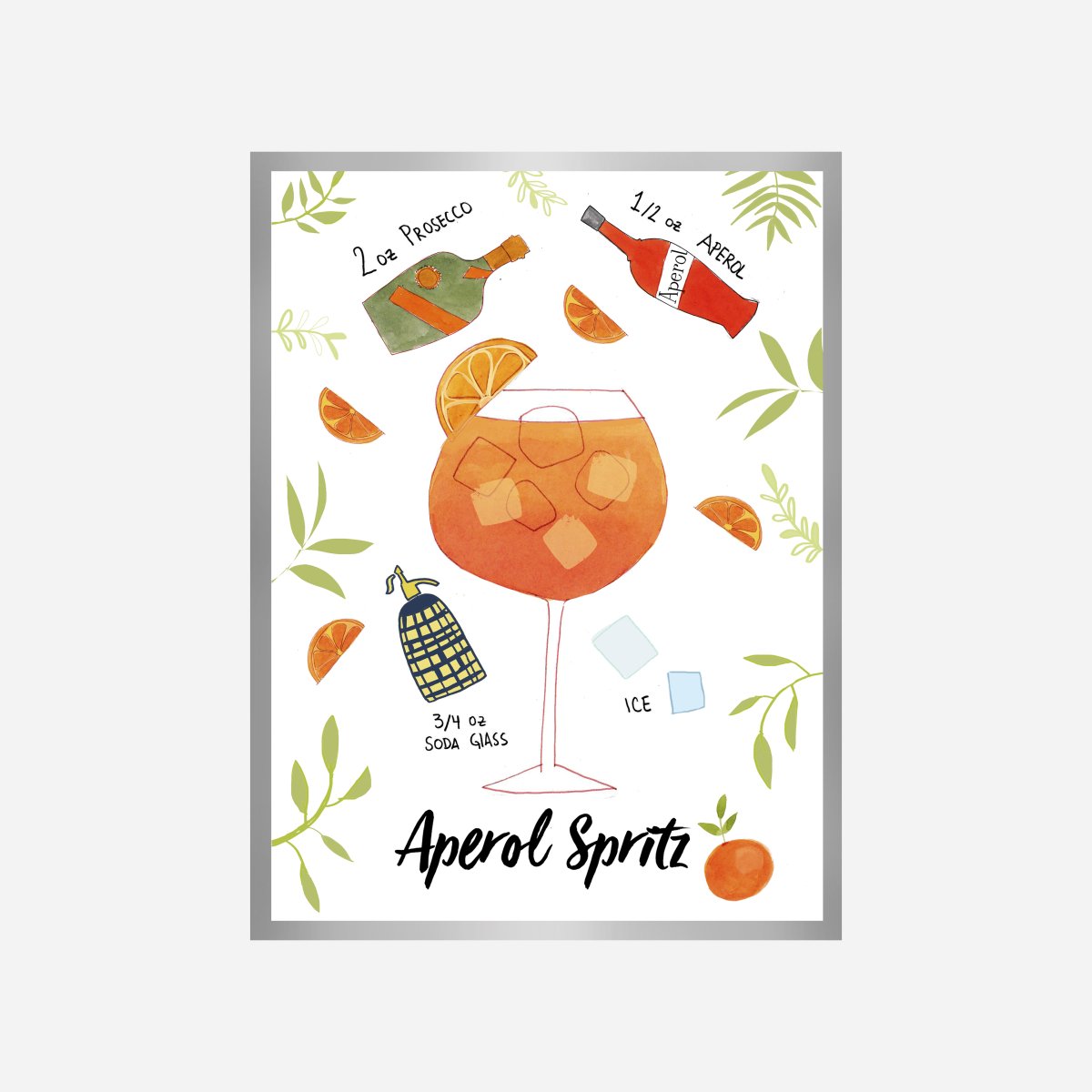 Aperol Spritz Recipe Art Print - DesignPlace