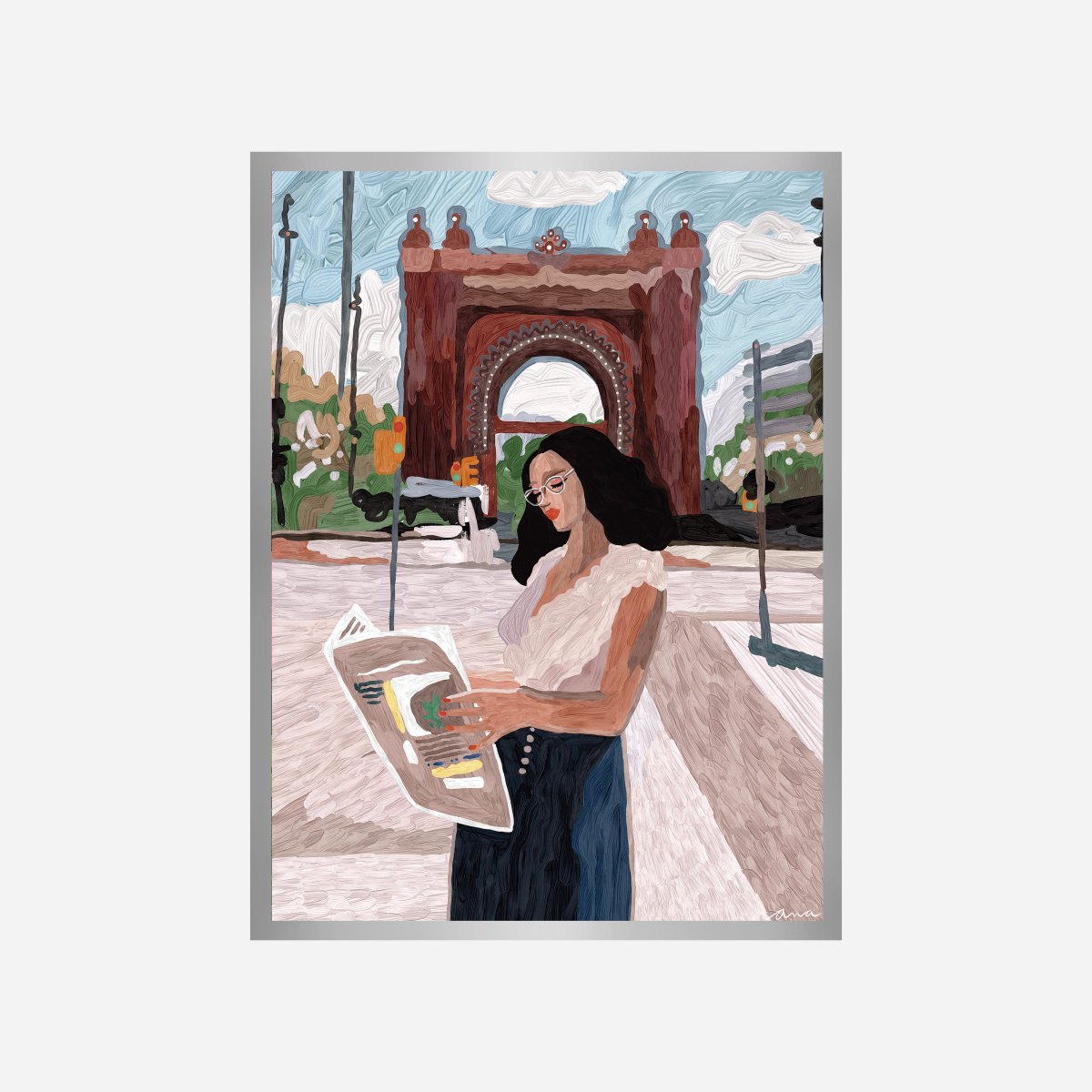 Arc de Triomf Reading Art Print - DesignPlace