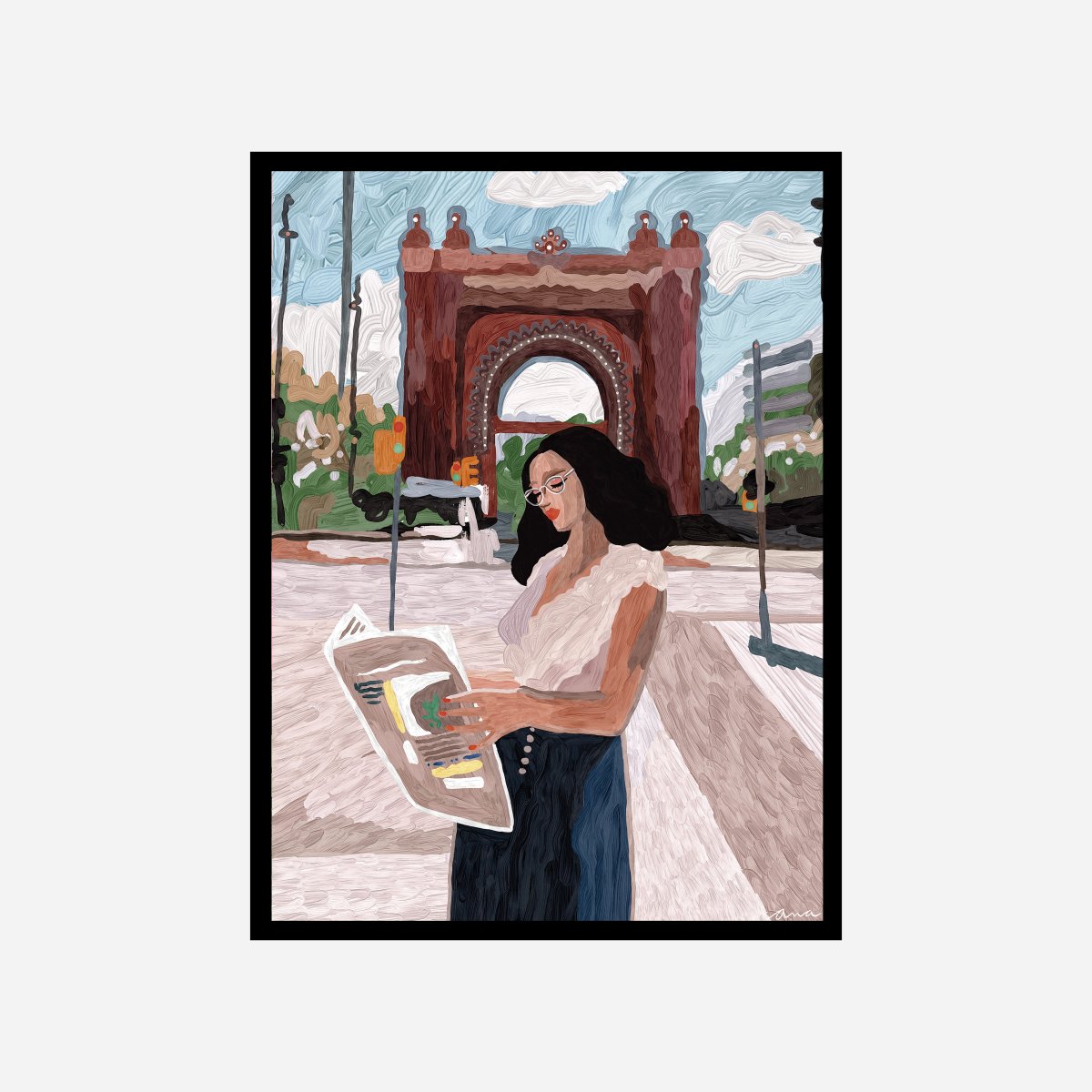 Arc de Triomf Reading Art Print - DesignPlace