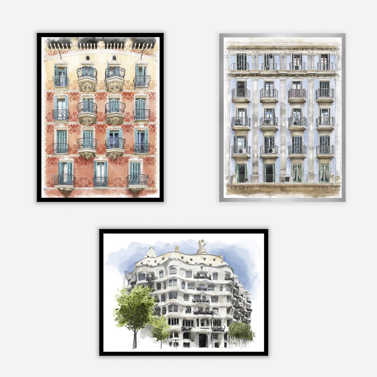 Balcones de Barcelona Amanecer Art Print - DesignPlace