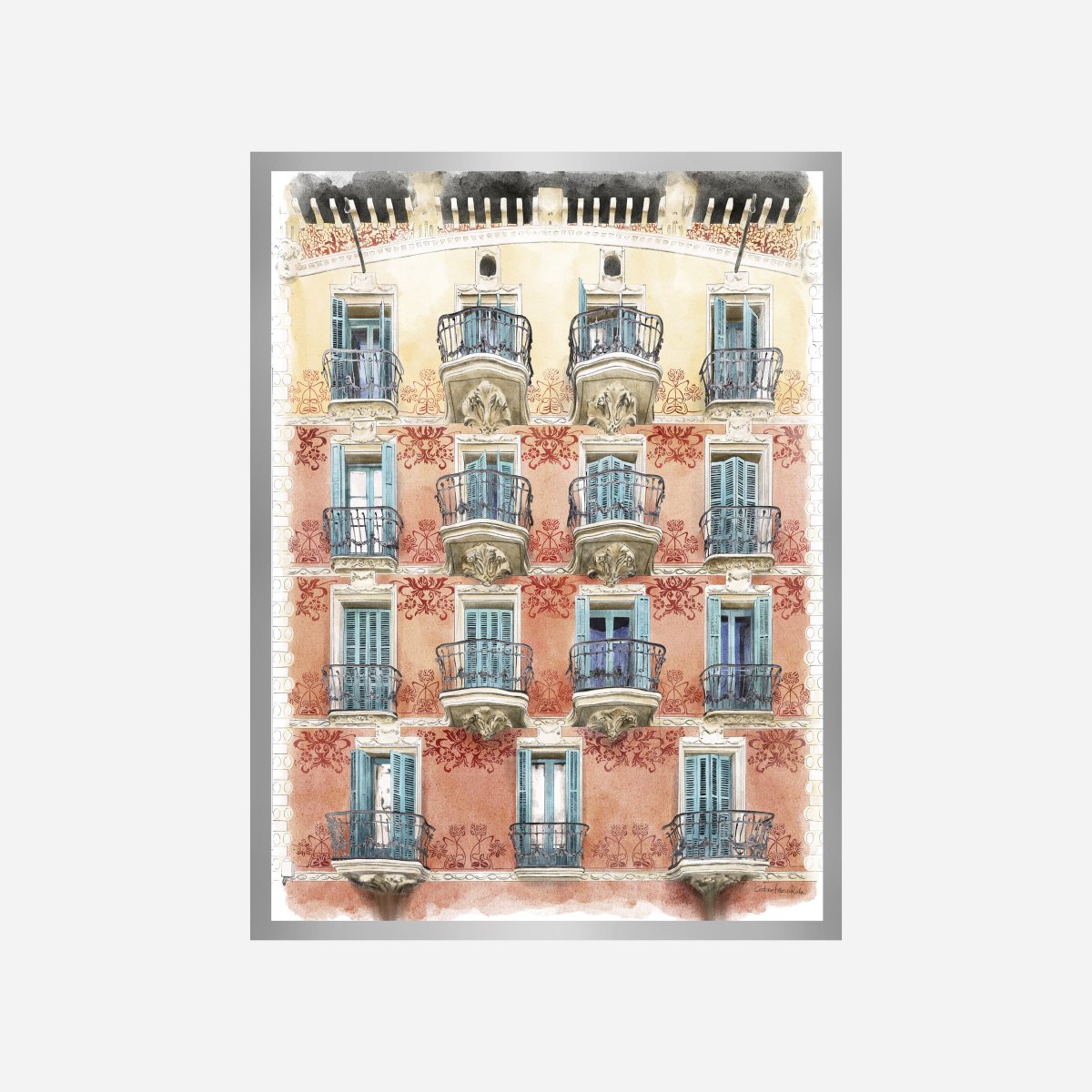 Balcones de Barcelona Amanecer Art Print - DesignPlace