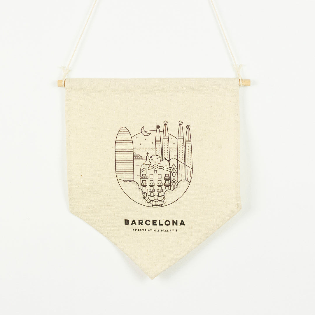 Barcelona Cityscape Medium Wall Banner