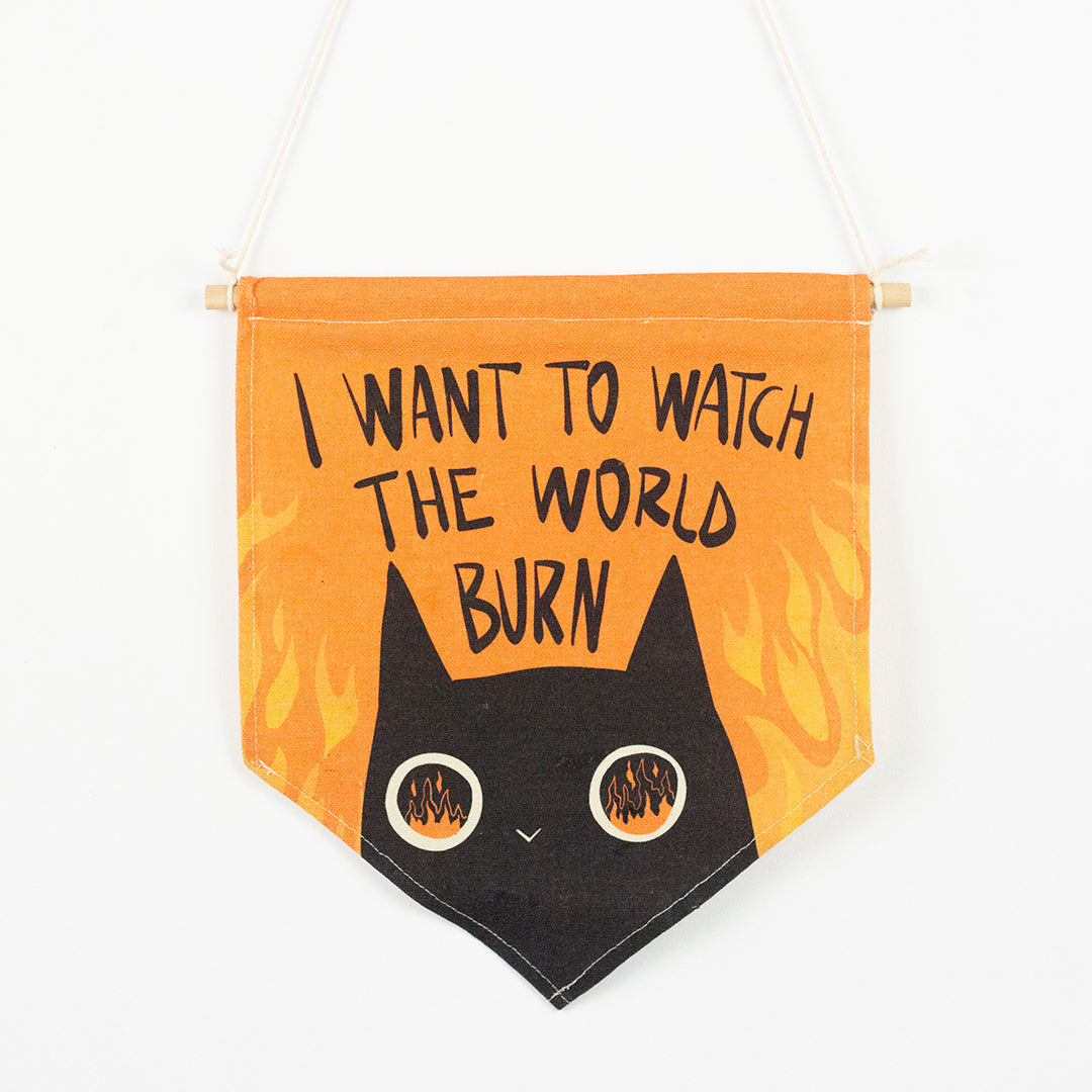 Watch the world burn Medium Wall Banner