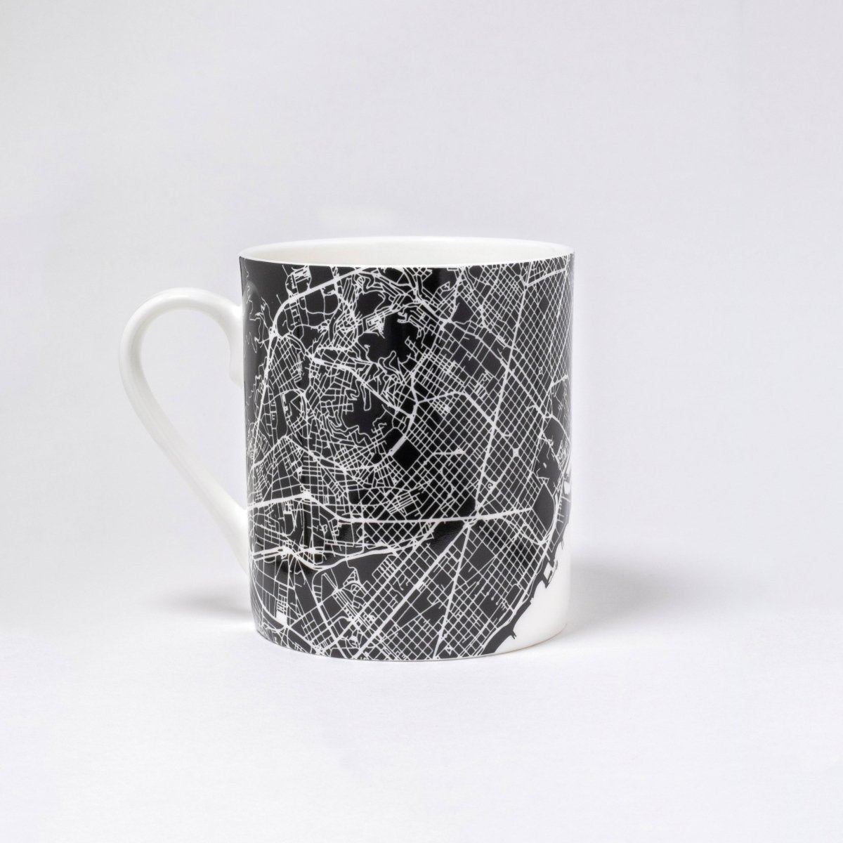 Barcelona Black & White Map Ceramic Mug - DesignPlace