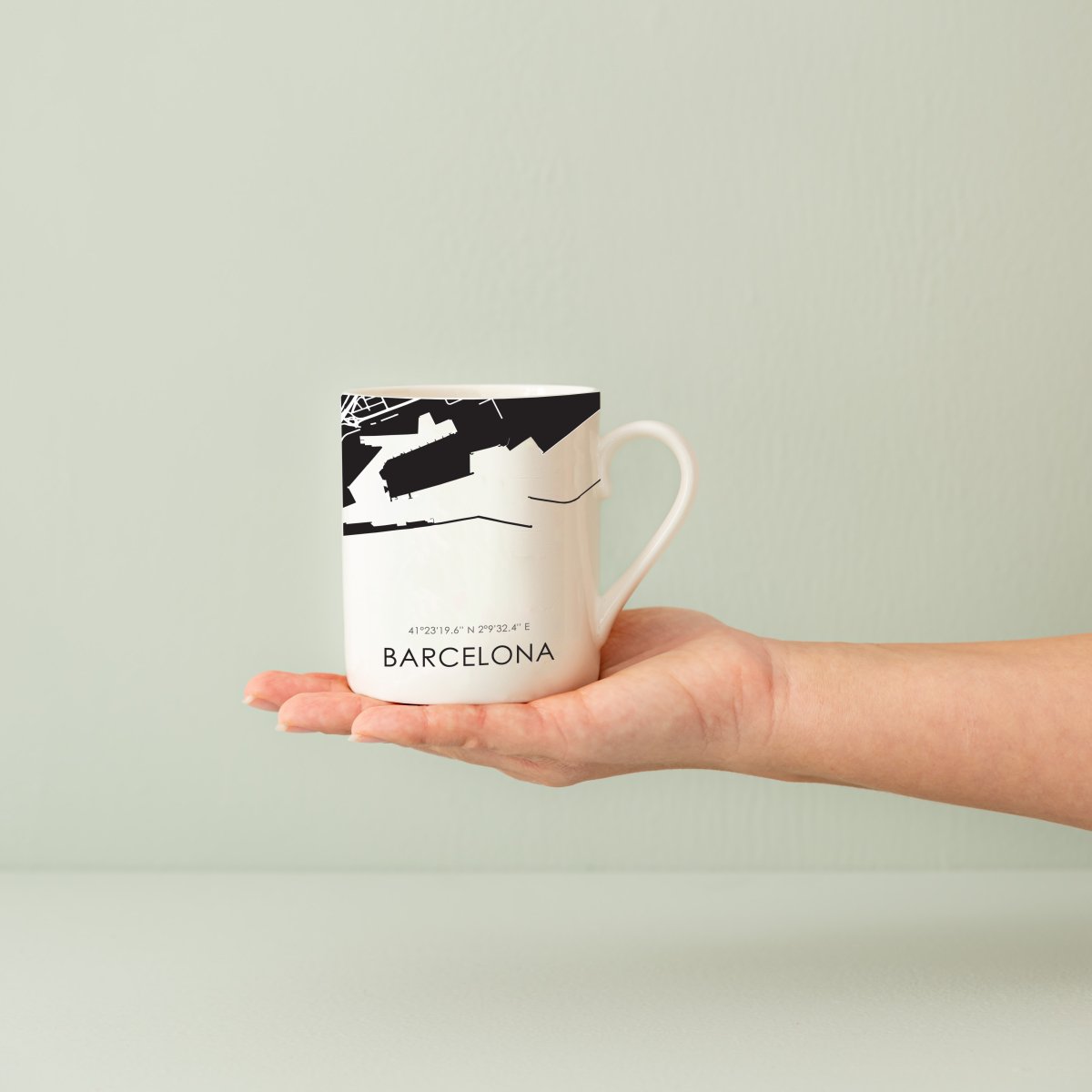 Barcelona Black & White Map Ceramic Mug - DesignPlace