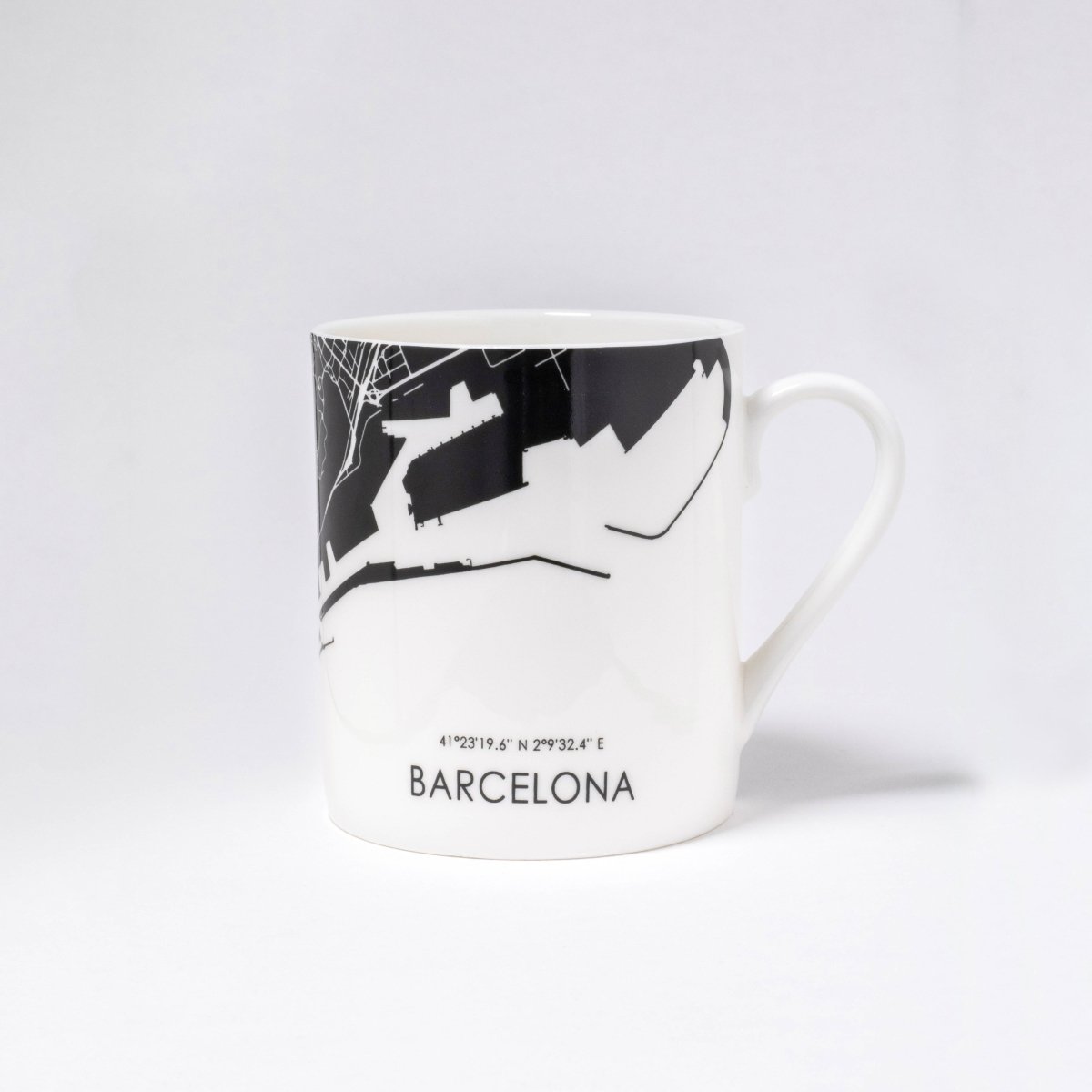 Barcelona Black & White Map Ceramic Mug - DesignPlace