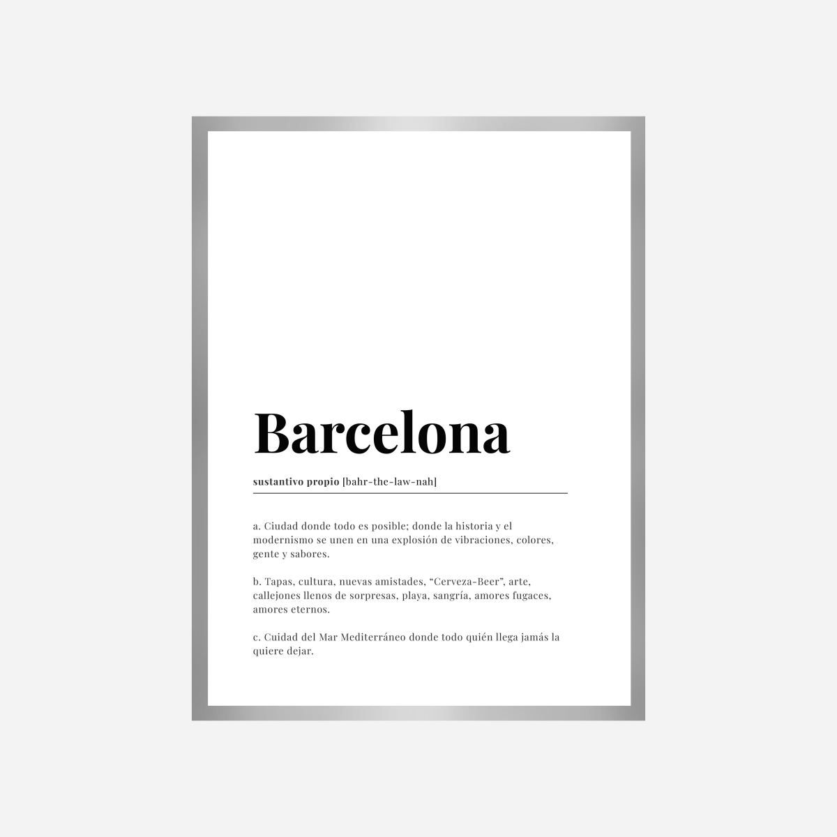 Barcelona Castellano Dictionary Art Print - DesignPlace