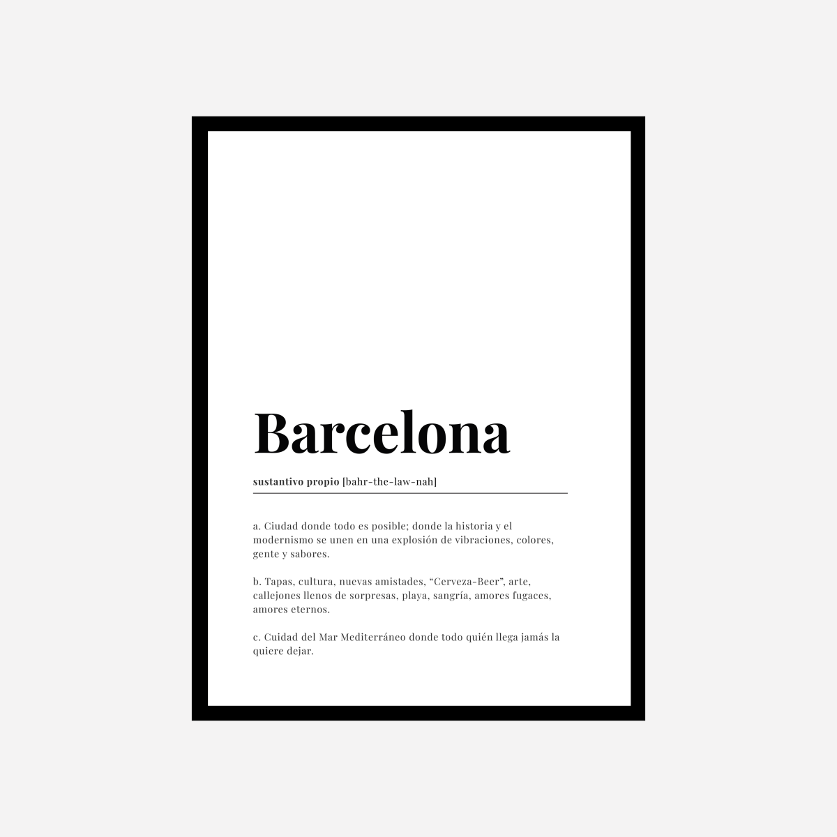 Barcelona Castellano Dictionary Art Print - DesignPlace