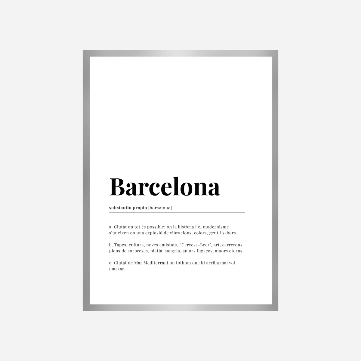 Barcelona Catalan Dictionary Art Print - DesignPlace