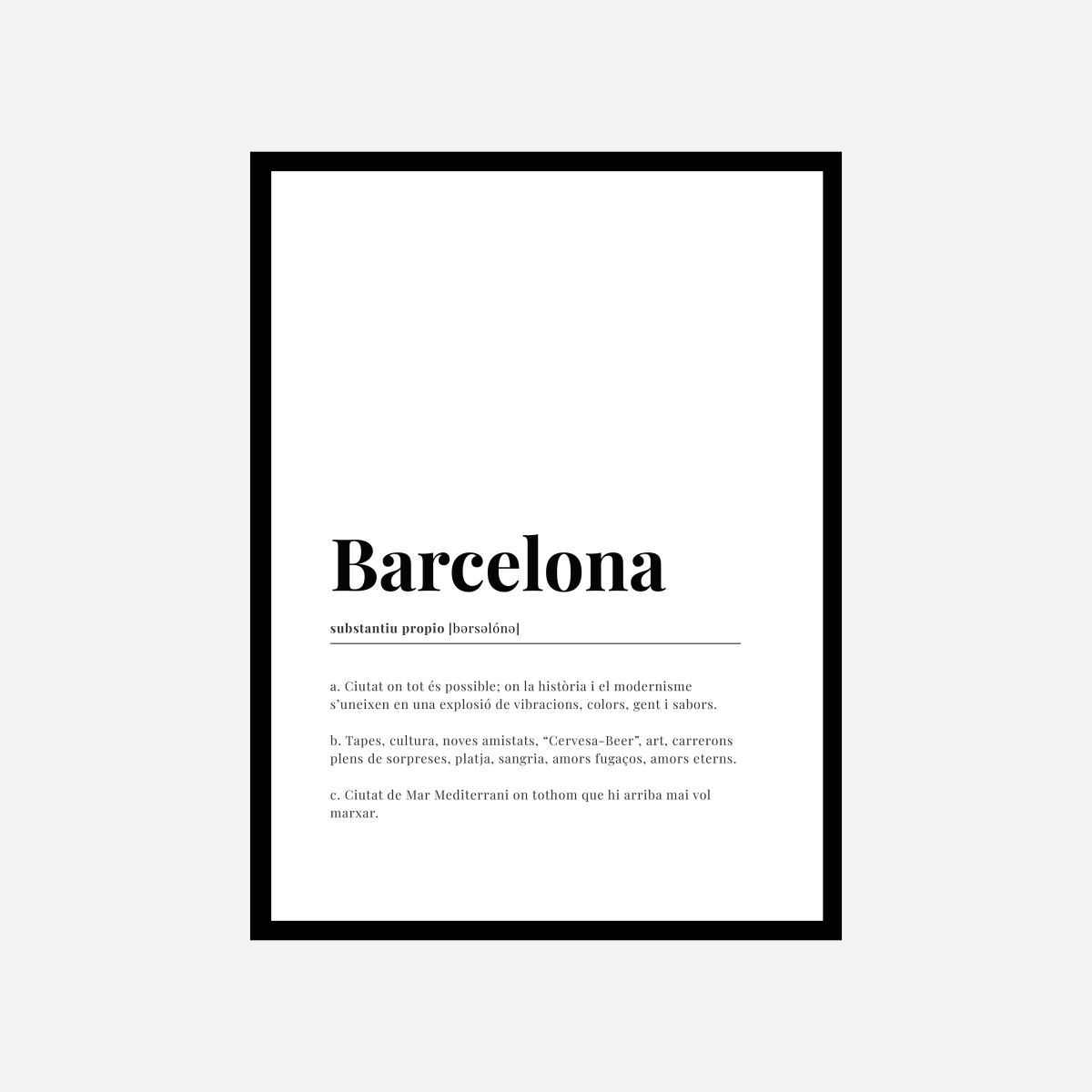 Barcelona Catalan Dictionary Art Print - DesignPlace