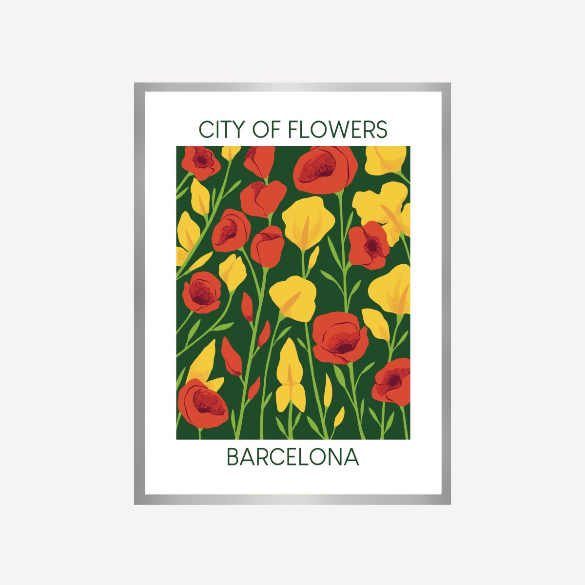 Barcelona City of Flowers Art Print - DesignPlace