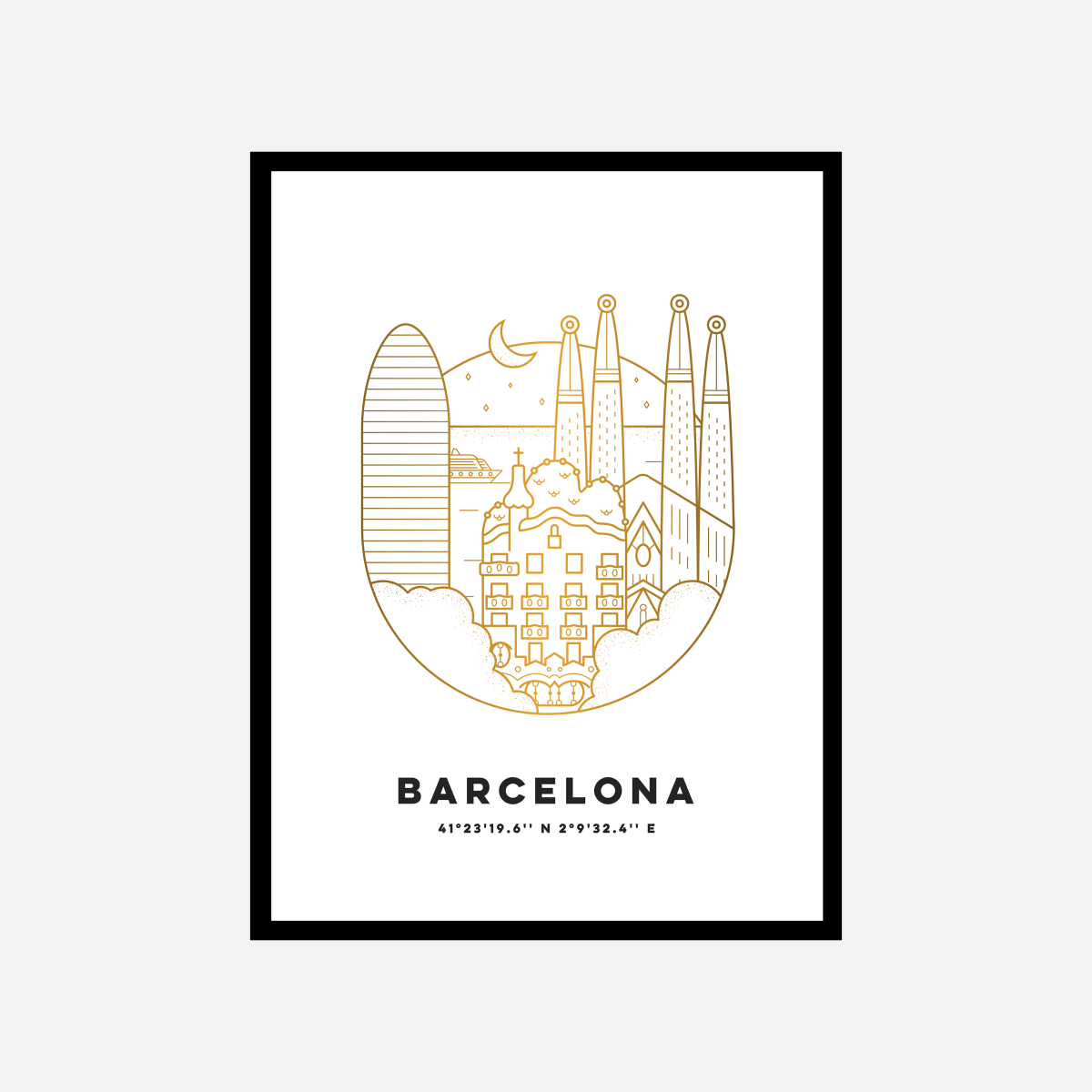 Barcelona Cityscape Art Print - DesignPlace