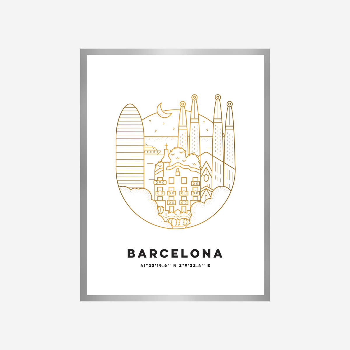 Barcelona Cityscape Art Print - DesignPlace