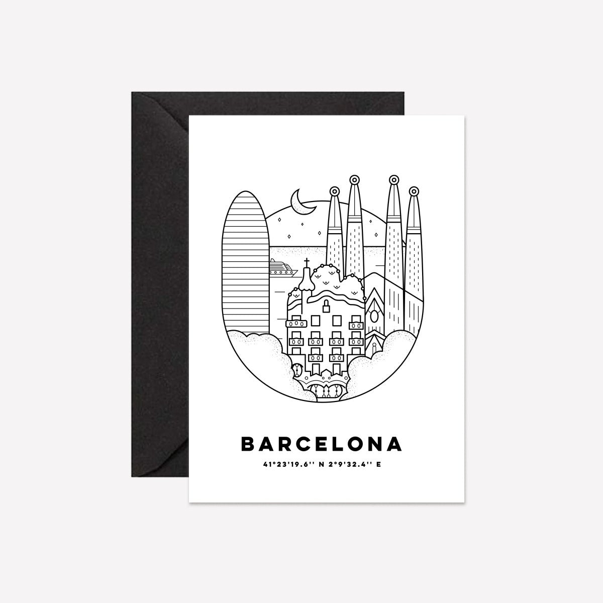 Barcelona Cityscape Greeting Card - DesignPlace