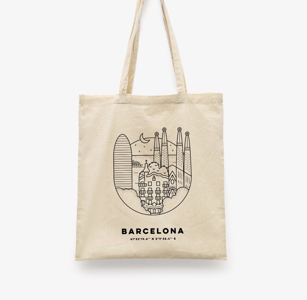 Barcelona Cityscape Tote Bag - DesignPlace