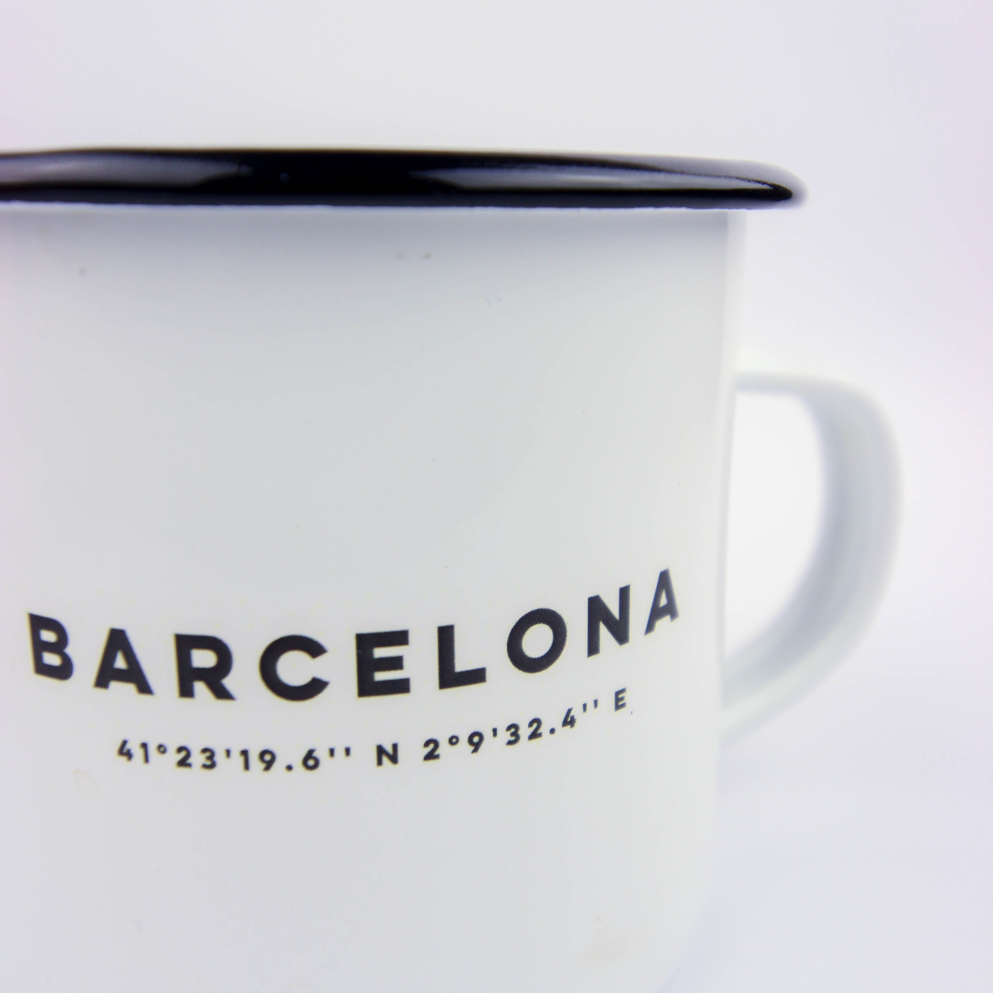 Barcelona Coordenadas Enamel Mug