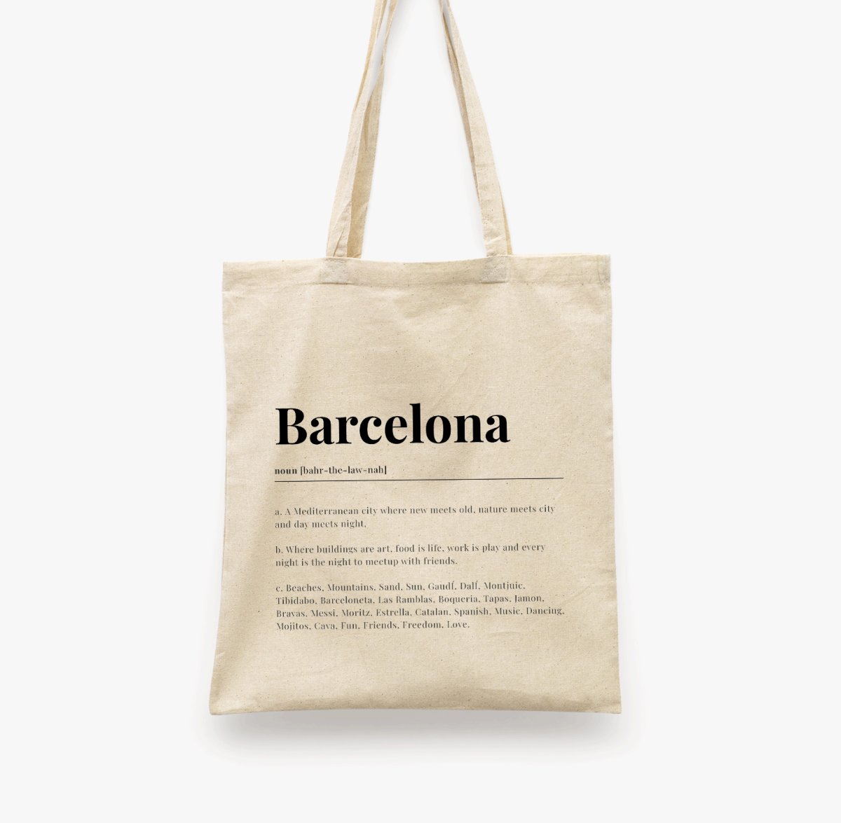 Barcelona English Tote Bag - DesignPlace