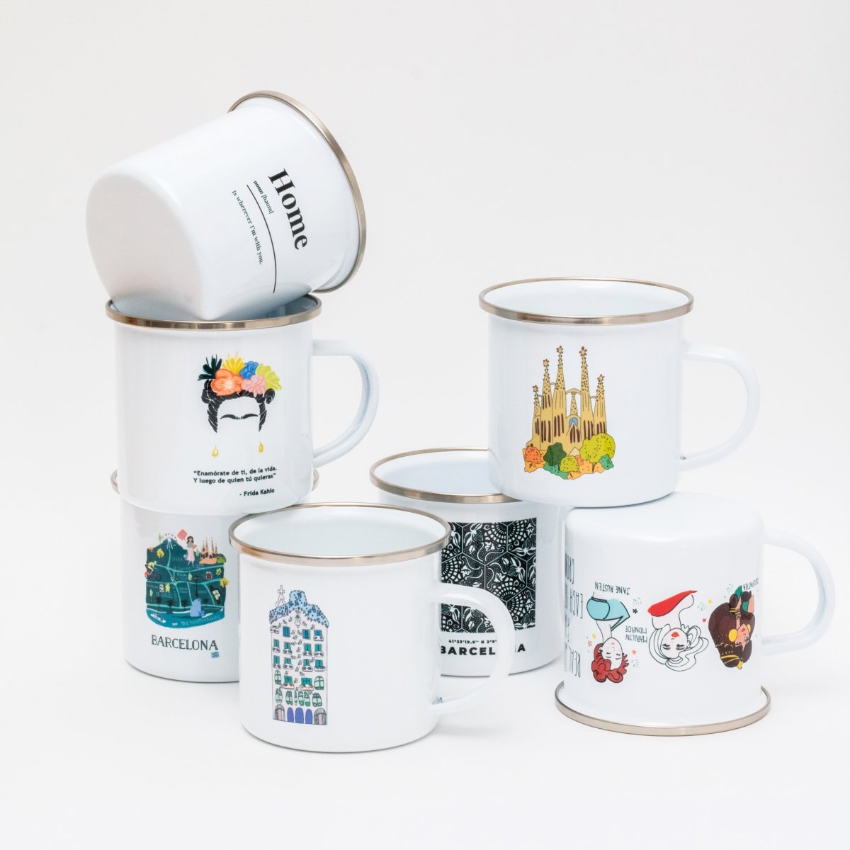 Barcelona Map Enamel Mug - DesignPlace