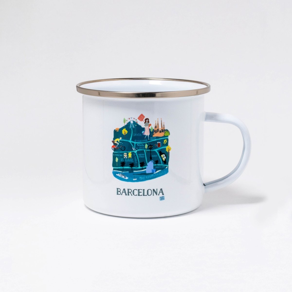 Barcelona Map Enamel Mug - DesignPlace