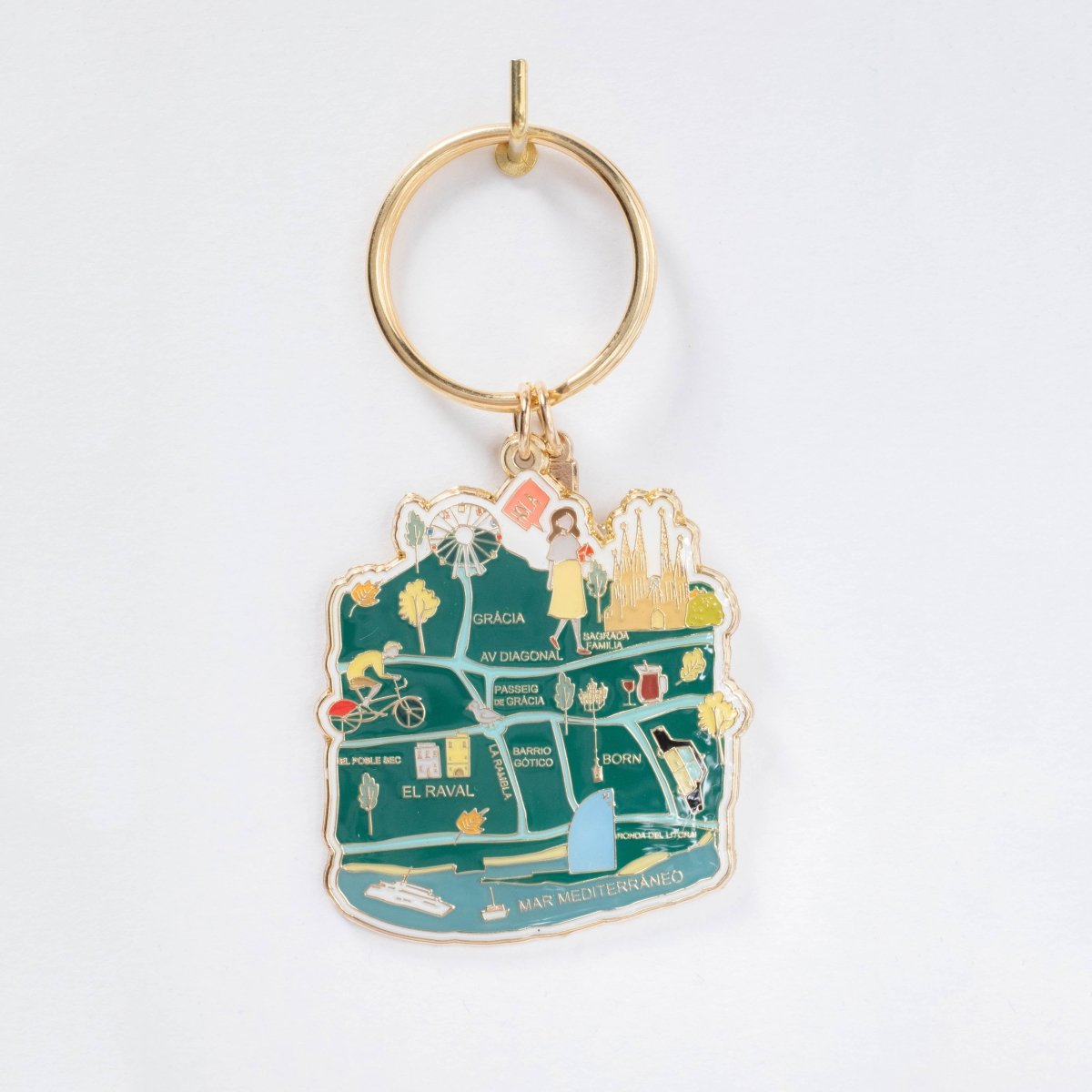 Barcelona Map Keychain - DesignPlace