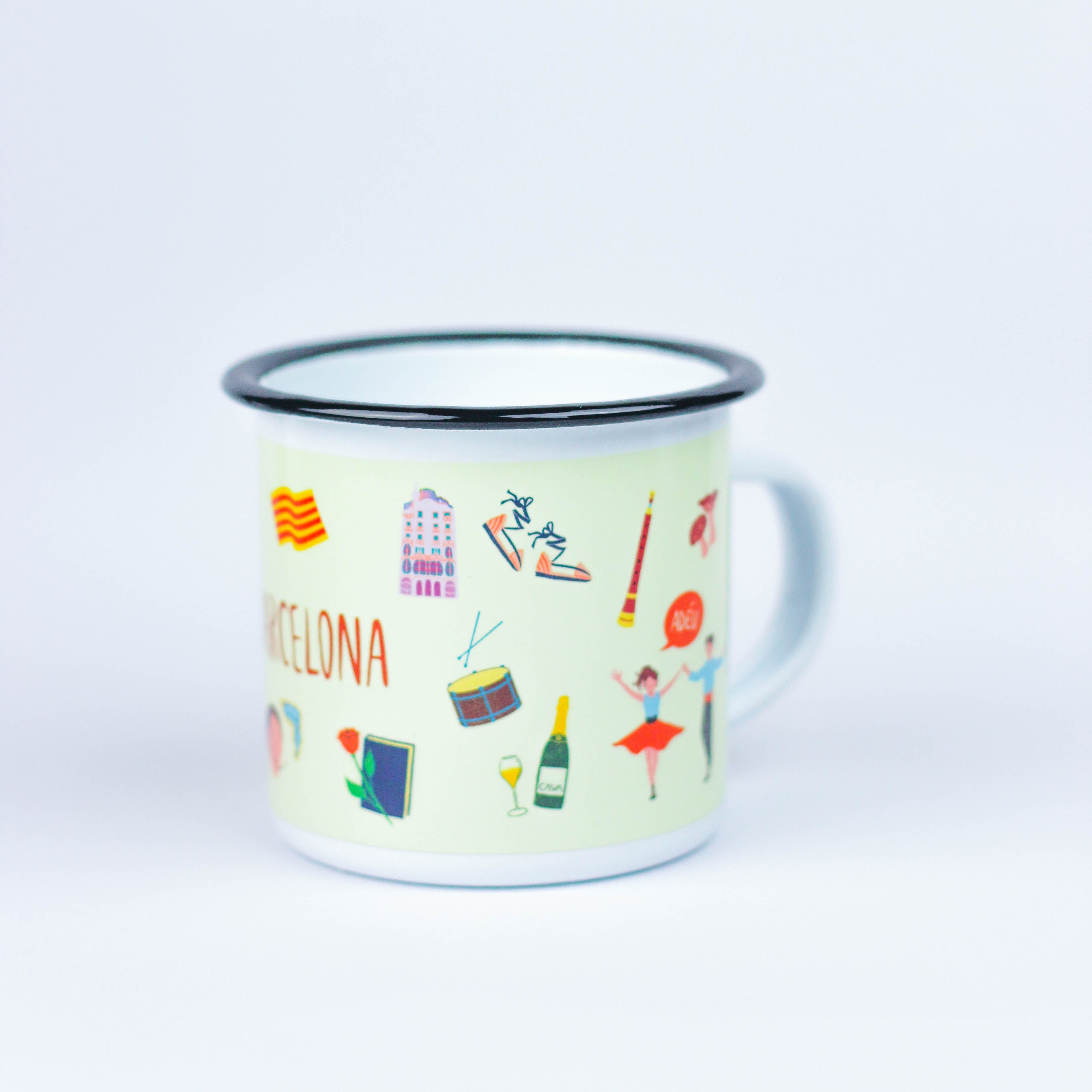 Barcelona Monumentos Enamel Mug