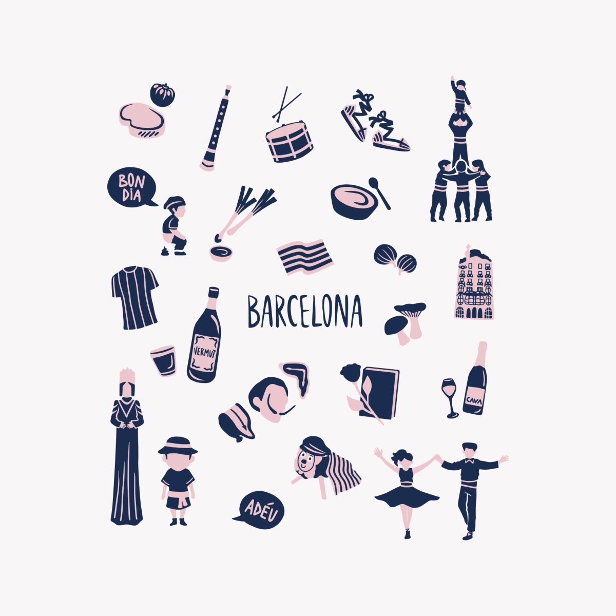 Barcelona Monumentos Tote Bag - DesignPlace