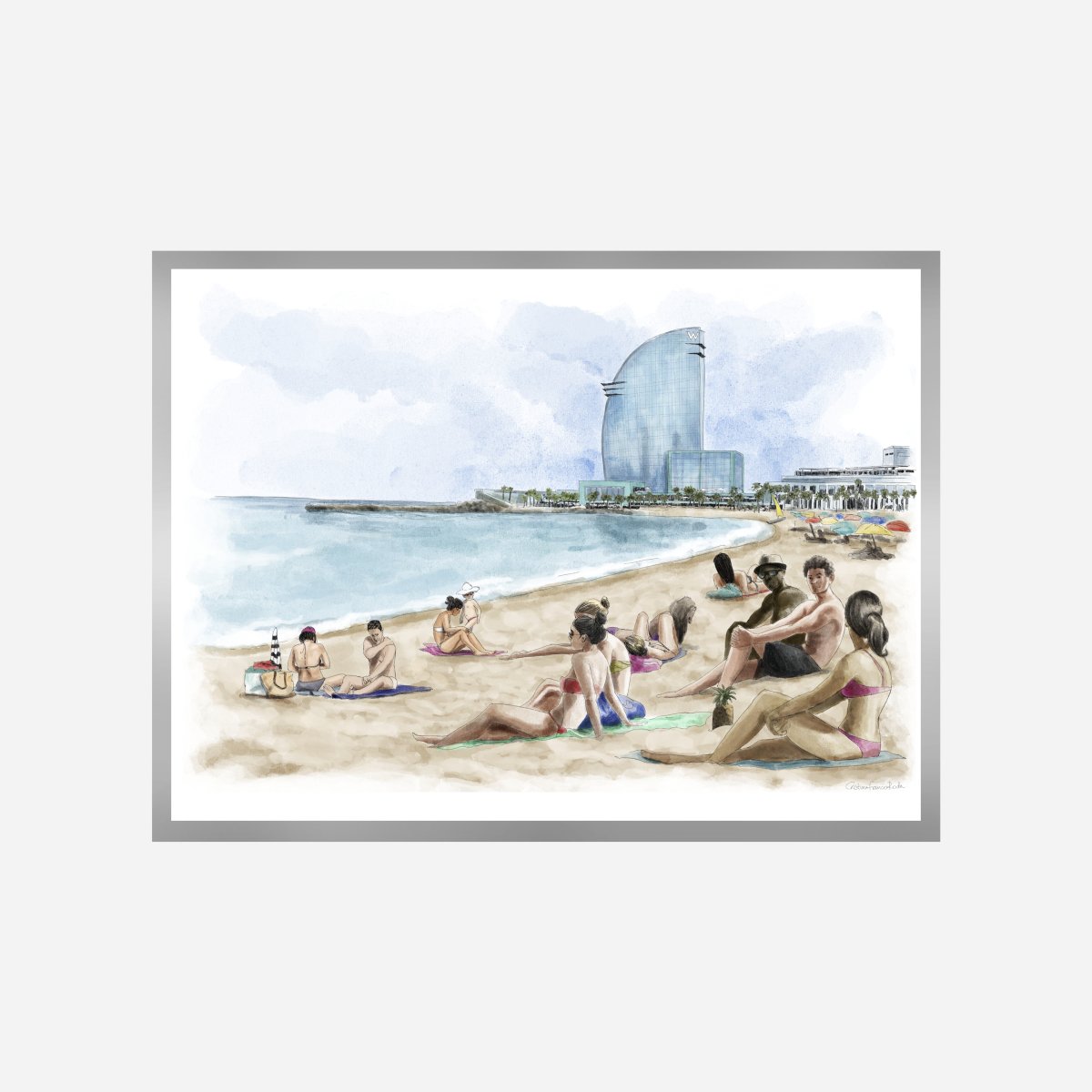 Barcelona Playa Art Print - DesignPlace