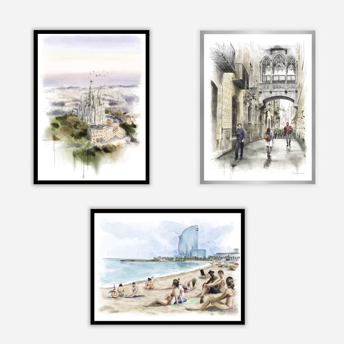 Barcelona Playa Art Print - DesignPlace