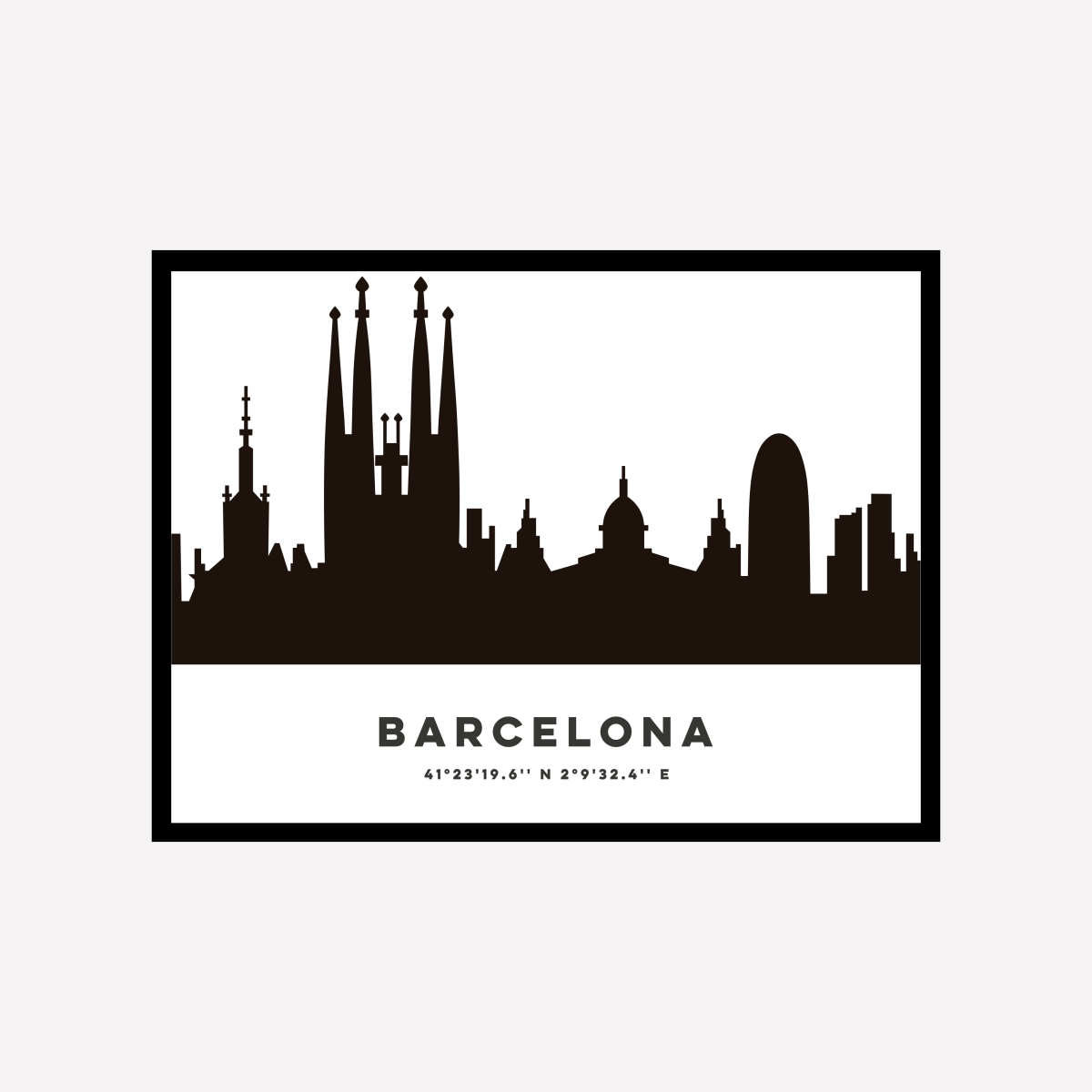 Barcelona Skyline Art Print - DesignPlace