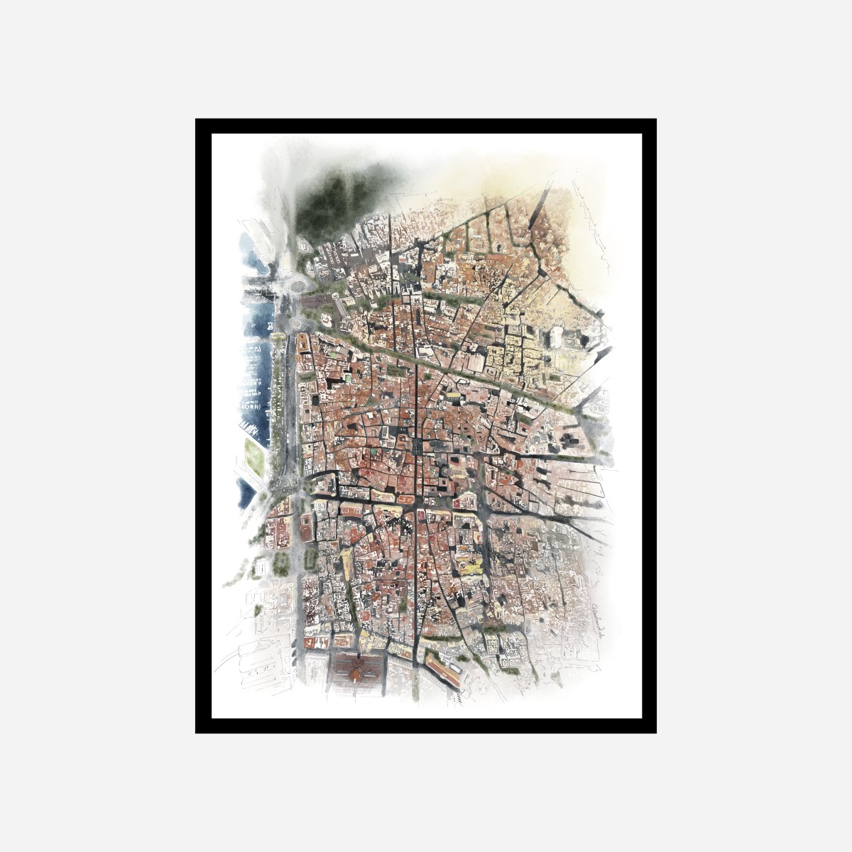 Barcelona Vista Aerea Art Print - DesignPlace