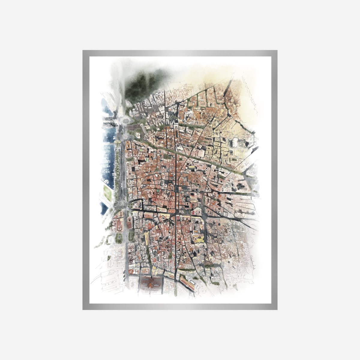 Barcelona Vista Aerea Art Print - DesignPlace