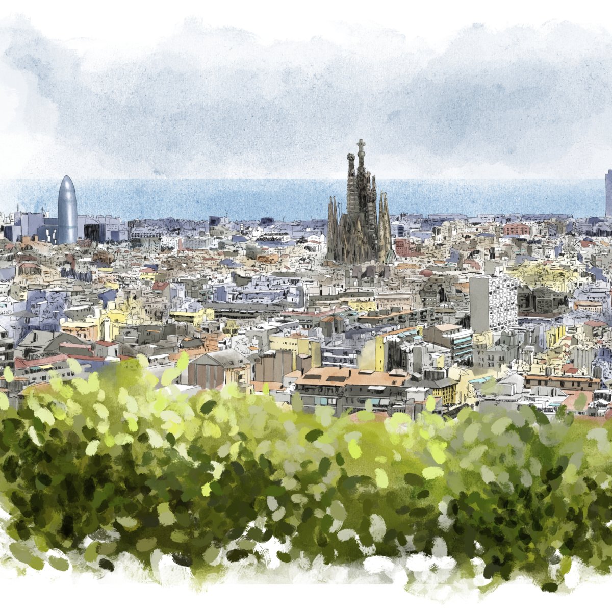 Barcelona Vistas Art Print - DesignPlace