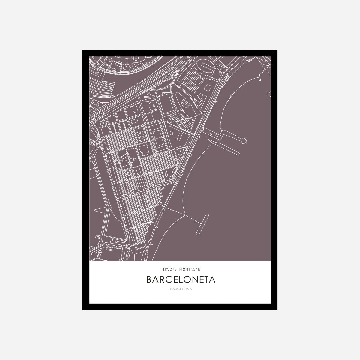 Barceloneta Line Map Art Print - DesignPlace