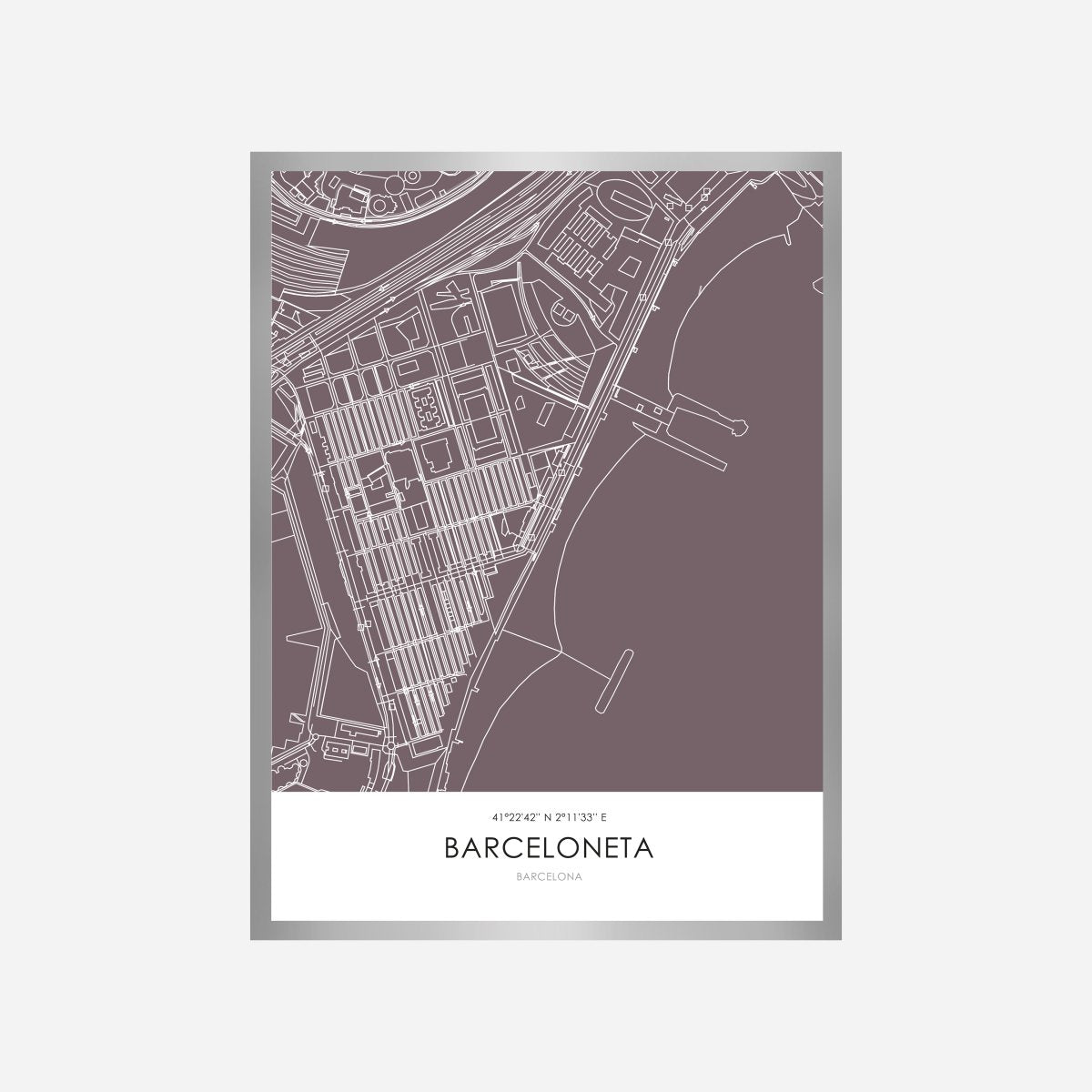 Barceloneta Line Map Art Print - DesignPlace